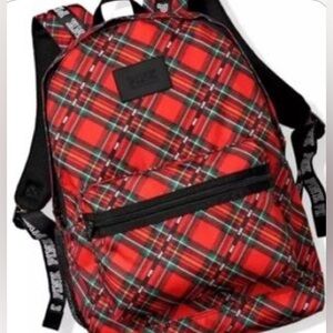 Vs pink red plaid large backpack 🎒